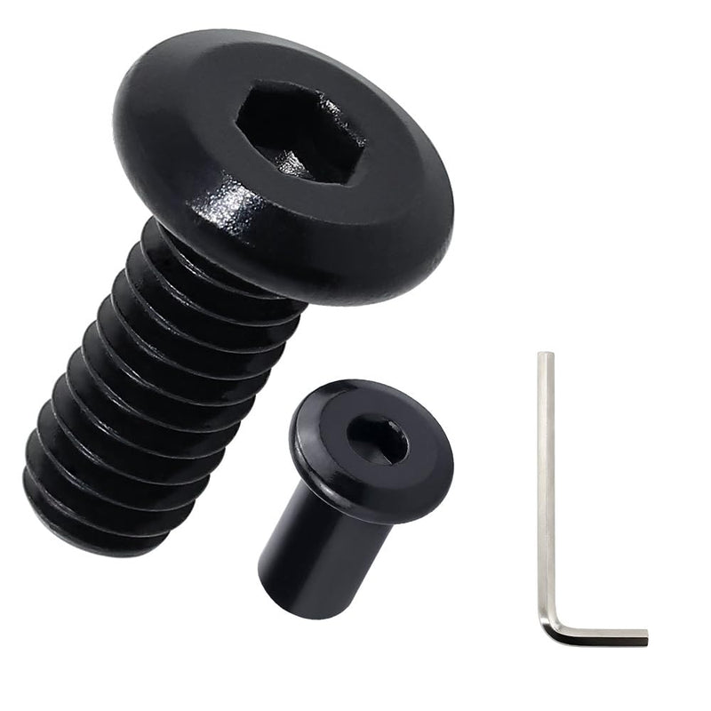 M6-1.0 x 20mm Flat Head Binding Screws with M6 x 15mm Binding Nuts Set 10 Sets, 18-8 (304) Stainless Steel Flat Head Binding Screws, Black Coated, Fayeploo (with Hex Wrench) M6-1.0 x 20mm