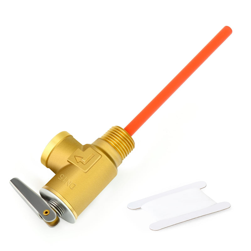 GASHER 1/2" NPT RV Water Heater Temperature & Pressure Relief Valve with Epoxy-Coated Probe, For Hot Water Heater Tanks 1/2" NPT (Epoxy-Coated Probe)