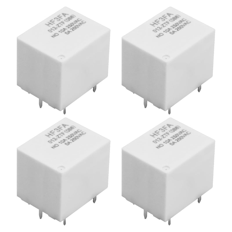 4pcs HF3FA 012-ZTF Small Power Relay 5pin Power Relay DC 12V 10A 250V Suitable for Home Automation Industrial Control Safety System