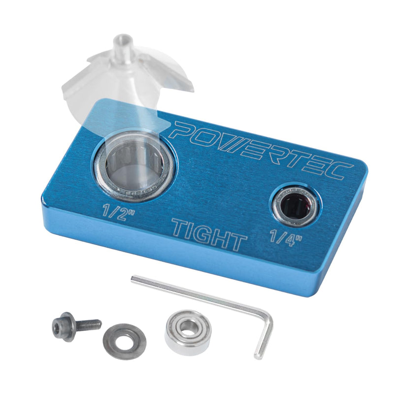 POWERTEC Router Bit Vise Magnetic, Router Bit Holder, 1/4" & 1/2" Shank with One-Way Bearing, Router Bit Vice Storage, Multi Functional, Cleaning & Sharpening, Portable Durable Lightweight - 71974