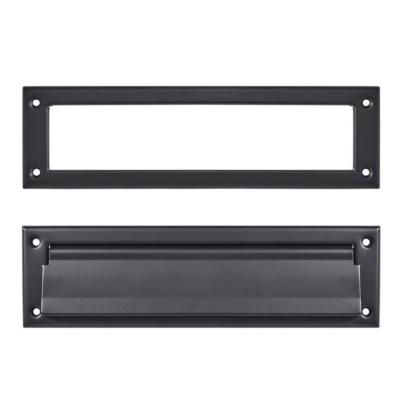 1 Pack 13inch Matte Black, Solid Brass Heavy Duty Mail Slot with Solid Brass Heavy Duty Inner Frame for Use in Slots for Doors 13 Inch
