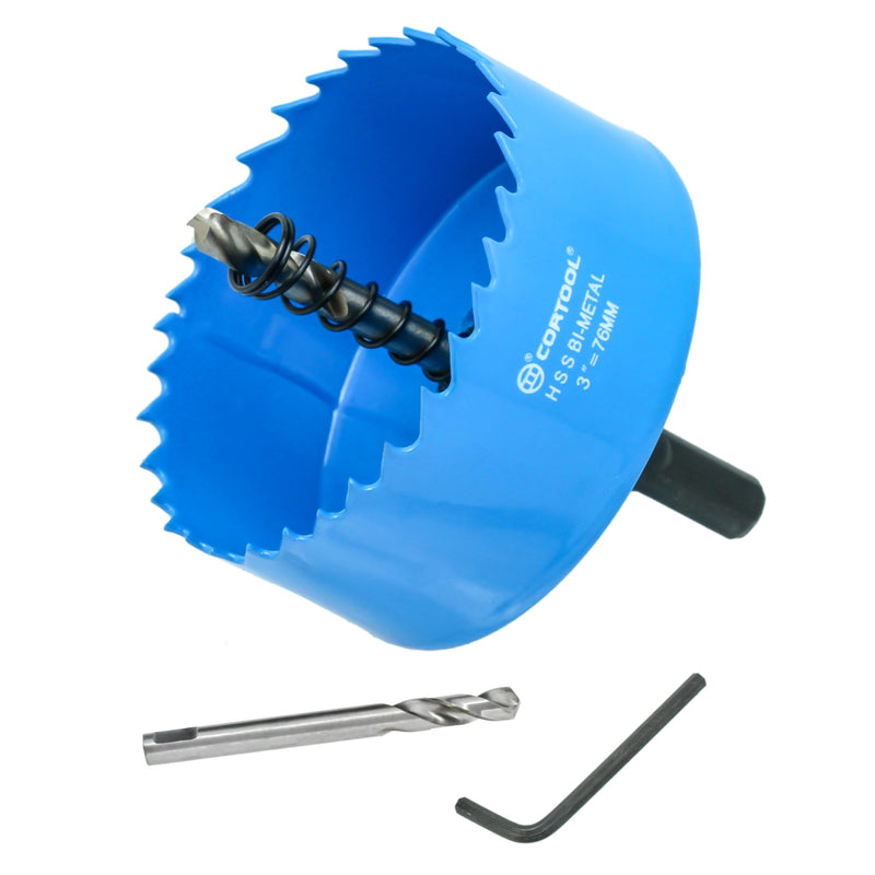 3 Inch Hole Saw with Arbor for Metal and Wood Cutting, Bi-Metal Hole Cutter, Wood and Metal Hole Saw 3" Hole Saw Kit for Drywall, Wood, PVC Boards, Fiberglass and Vent Pipes 3"（76mm） - NewNest Australia