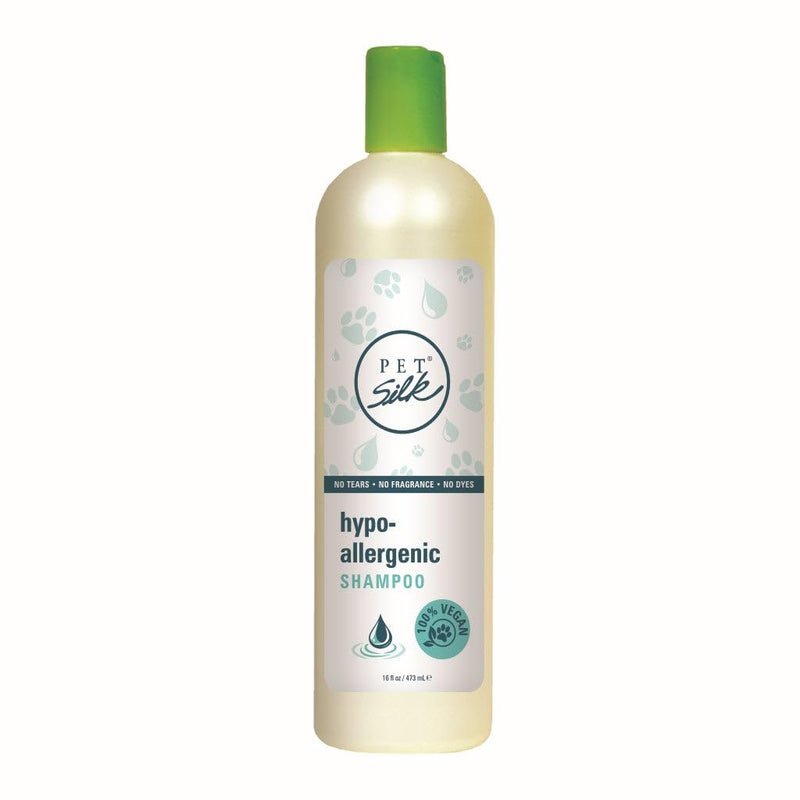 Pet Silk Hypoallergenic Shampoo, Free of Dyes and Fragrances, Specially Designed for Pet's with Sensitive Skin, Infused with Keratin, Achieve a Strong, Healthy & Smooth Coat for Your pet! (16oz) 16oz - PawsPlanet Australia