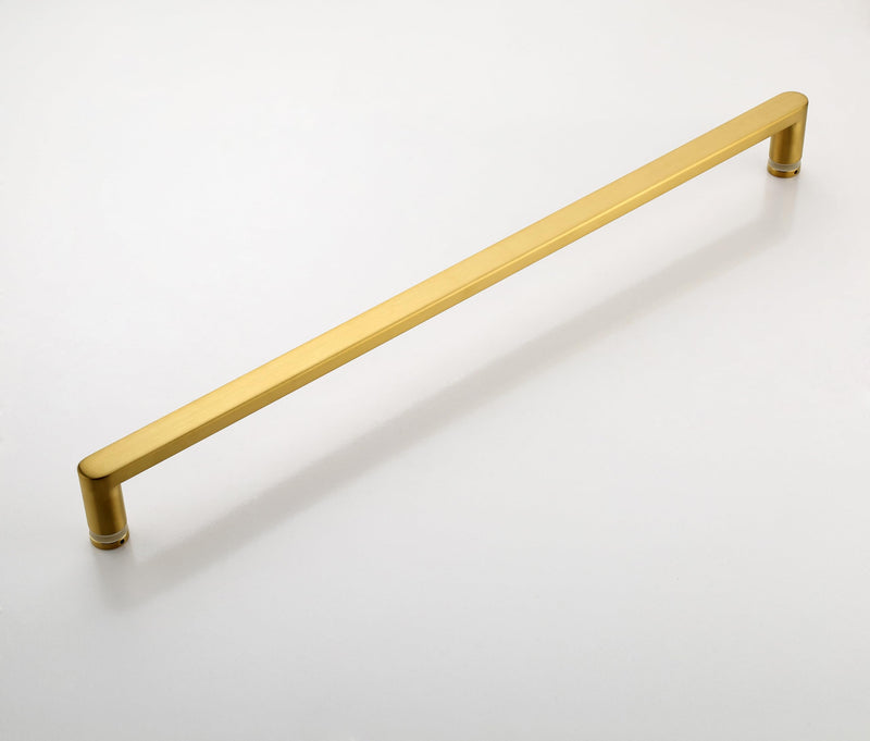 Glass Shower Door Handle 20 inches Round Corner Single Side Towel Bar 304 Stainless Steel for 1/4" to 1/2" Thickness Glass - Brushed Gold 20 inch Rectangle Handle