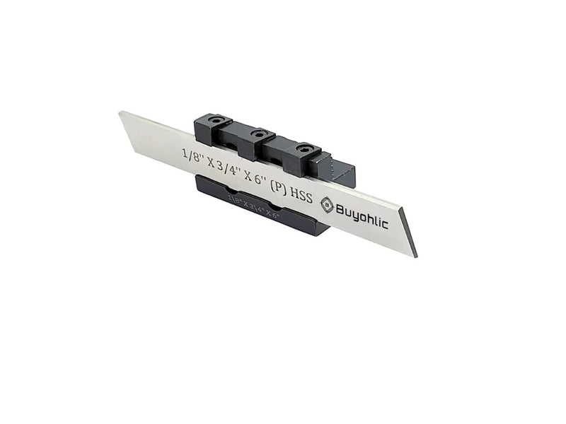 Buyohlic Adjustable T-Parting Cut off Holder with Blade for Lathe Machine Tools (Shank 12mm (3/4 Wide Blade)) Blade-1/8'' x 3/4'' x 6'' (12mm Shank)