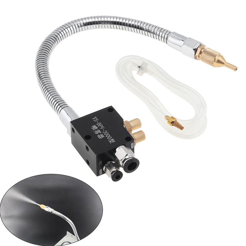 Mist Coolant Lubrication Spray System 400 MM, Sprayer Metal Hose for Cutting/Engraving/Cooling Machine with Check Valve Stainless Steel Flexible Pipe, Air Pipe CNC Lathe Milling Drill YS-BPV-3000