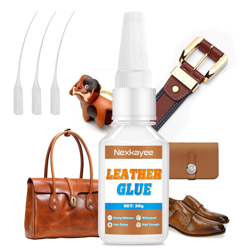 Leather Glue, Fast-Drying Adhesive, Clear Superglue for Repairing Furniture Upholstery, Sofas, Shoes, Bags and Other Crafts, 30g (Pack of 1) 30 Grams * 1 Pack leather glue