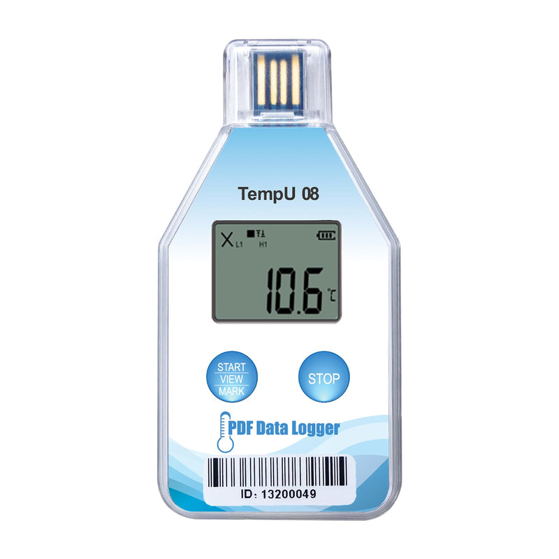 Tzone Temperature Data Logger USB Single Use Temp Tracker 1 Pack 180 Days | PDF&CSV Auto Reports,for Shipping Cold Chain Transport Medicine Refrigerator,Disposable Temp Recorder Sensor,IP67 Waterproof Temperature Data Logger 1 Pack