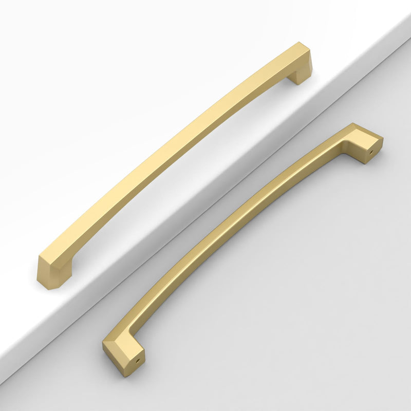 10 Pack 7"(177mm) Gold Cabinet Pulls Kitchen Cabinet Handles Gold Drawer Pulls Cupboard Hardware for Cabinets CK0048 Matte Gold 7" Hole Center 10