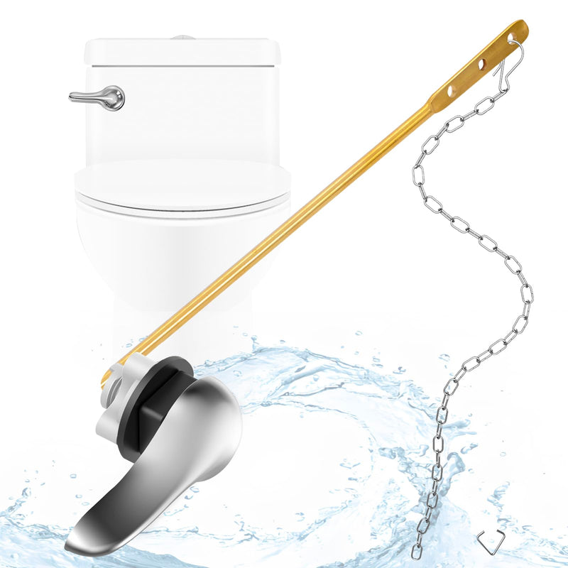 Toilet Handle Replacement Kit, Front Universal Toilet Flush Handle, Zinc Alloy Toilet Handle Lever with H2 Brass Arm, Compatible with American Standard/Mansfield Toilet