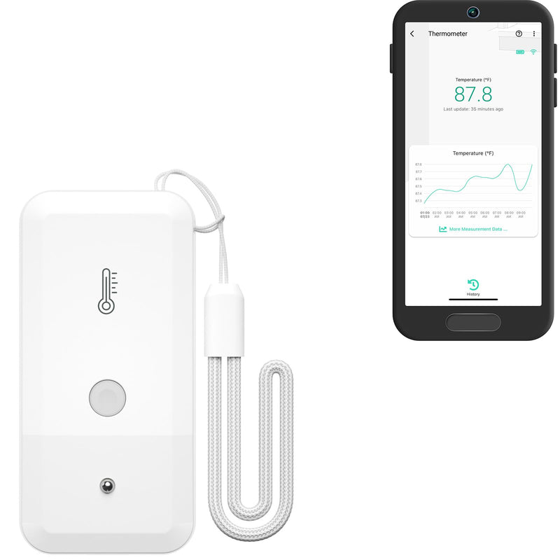 YoLink Smart Wireless Thermometer, Wide Temp Range for Freezer, Fridge, Green House, Pet Cage, App, Emails, Text/SMS alerts, up to 5 Years Battery Life- Hub Required 1-Pack without Hub