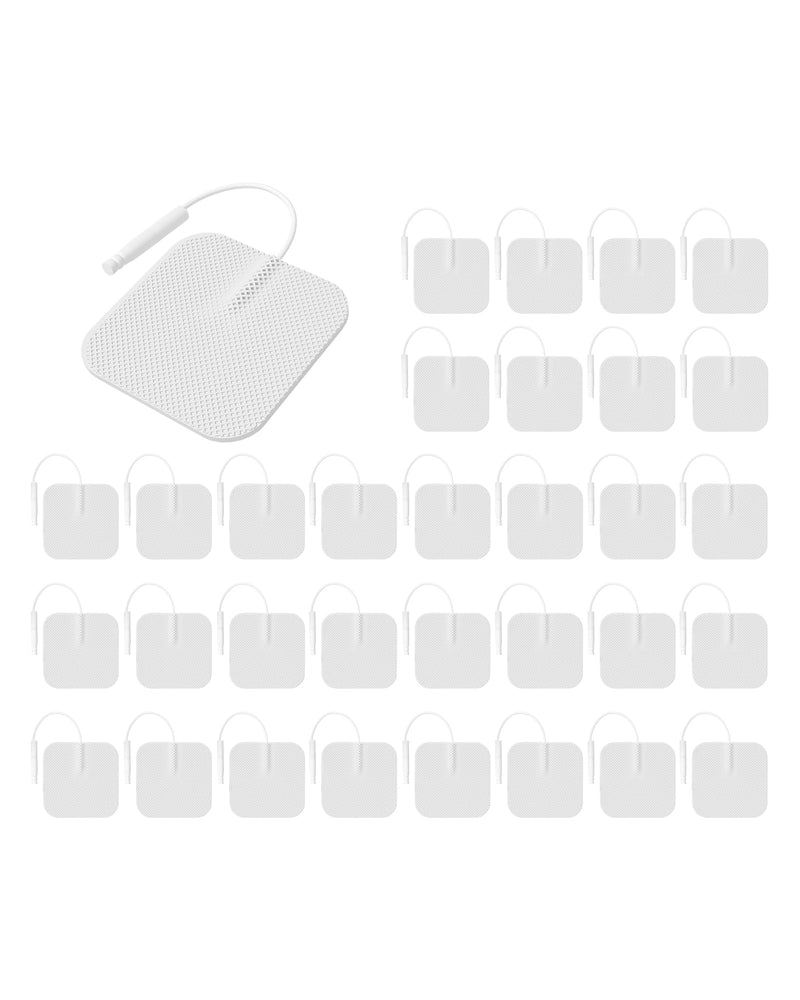 TENS Unit Replacement Pads 40PCS Value Pack, BHK-TENS Reusable Latex-Free Electrodes Pads Compatible with AUVON TENS, TENS 7000 Unit, Neocarbon TENS, Comfytemp TENS, Etekcity TENS, TENKER TENS(White) 40pcs White