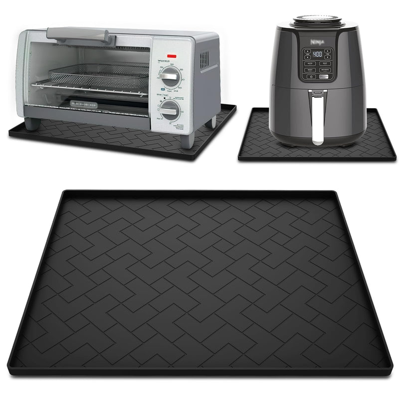 Silicone Heat Resistant Mat For Air Fryer,18''x15''x0.5''-Perfect for Ninja,COSORI,Chefman and Most Air Fryers Bottom Silicone air fryer mat-Protects Countertops From Damage and Scratches（1Pack Black） 1