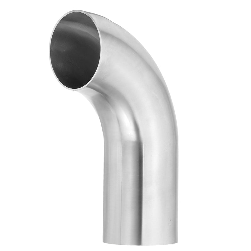 PATIKIL 90 Degree Mandrel Bend Elbow, 2 3/4inch OD Sanitary Exhaust Elbow Exhaust Pipe Connector 304 Stainless Steel 4in L Extended Pipe for Welding Modified Stair Handrail HVAC, 1 Pcs 70mm (2 3/4in) OD