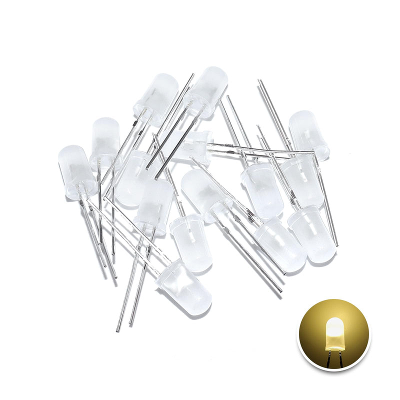 100pcs 5mm Diffused LED Diode Lights Emitting Lighting Assorted Kit Warm White (Warm White / 100 Pcs, 5MM) Warm White / 100 Pcs