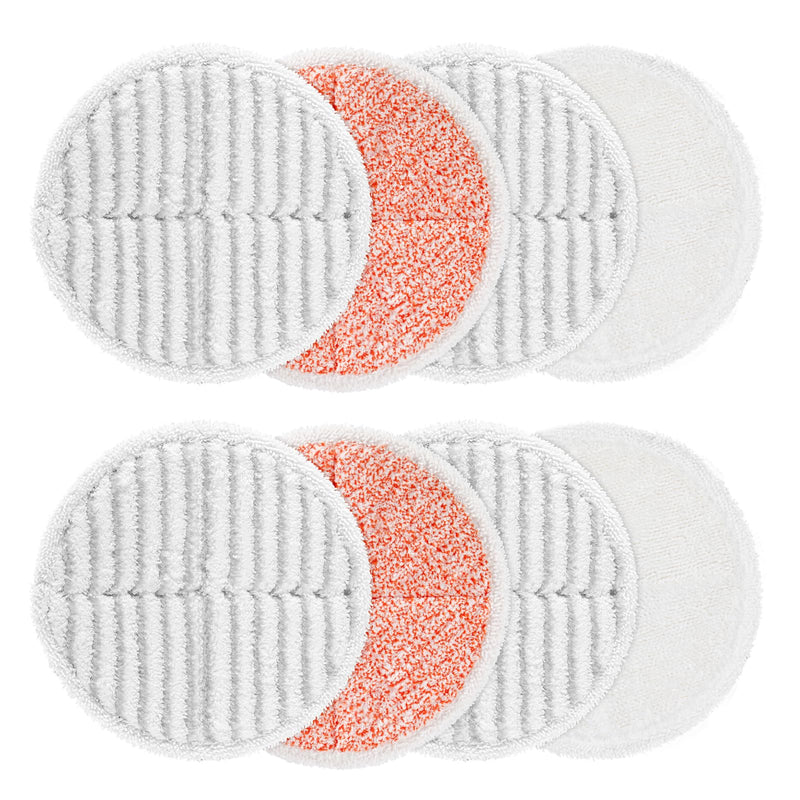 8 Pack Mop Pads Replacement Compatible with Bissell Spinwave 2124, 2039A, 2307, 23157, 23159, 20393, 20399 Hard Floor Spin Mop, 2 Soft Pads, 4 Scrubby Pads, 2 Heavy Scrub Pads