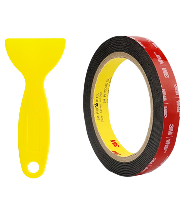Double Sided Foam Tape,Heavy Duty Mounting Tape with Plastic Scraper,Strong Adhesive for Clean and Smooth Surface,15.42ft Length Very High Bond 2 Sided Tape for Car,Home & Office (0.5")