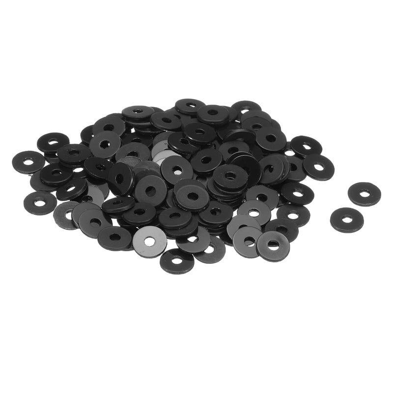 uxcell 120Pcs M3 Nylon Flat Washers 3mm ID 10mm OD 1mm Thick Plain Washer Grommets Plastic Sheet Gasket Fastener Sealing Spacer Gasket Ring, Black M3x10mmx1mm 120