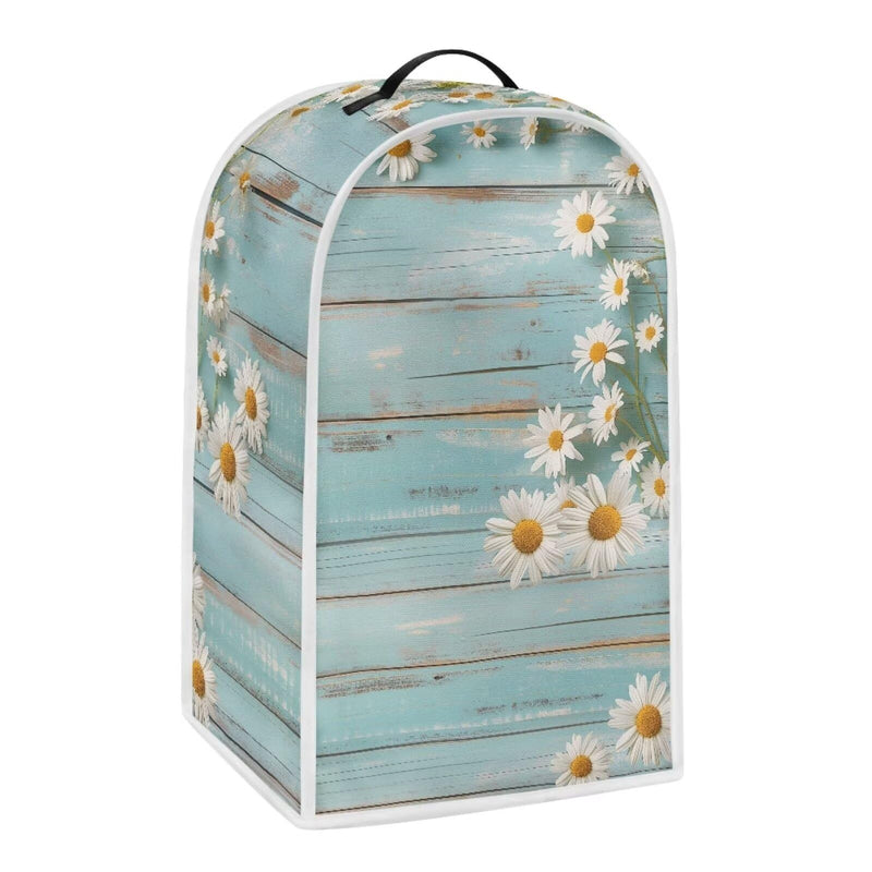 Daisy Blender Cover Teal Wood Appliance Dust Cover Universal for Food Processor Coffee Maker Juice Machine Reusable Protection Cover for Stand Mixer Daisy Teal Wood