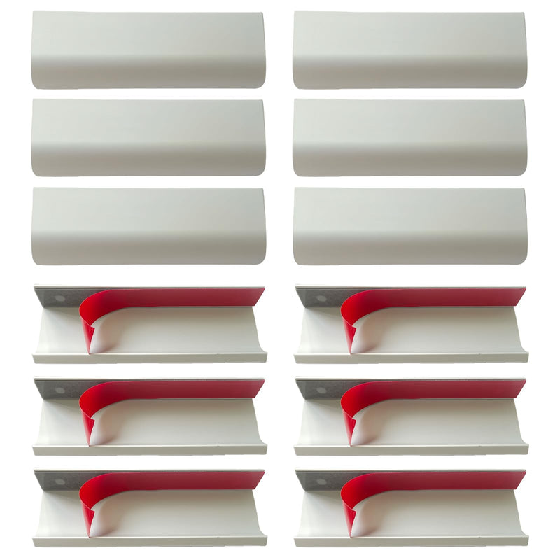 12 Pack Adhesive Edge Finger Tab Pull Self Adhesive Cabinet Handles Aluminium Alloy Concealed Drawer Pulls Drawer Edge pulls Easy To Install and Durable (Silver (12 pcs), 3.15" Overall Length) Silver (12 pcs)