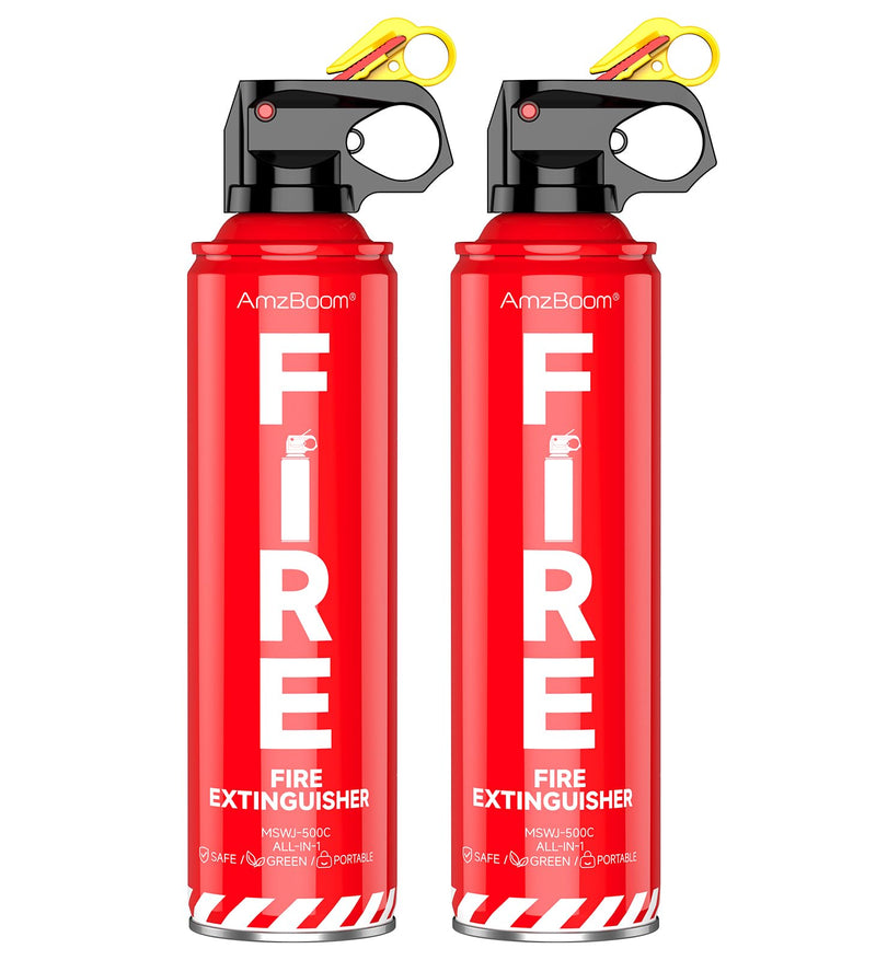 Fire Extinguisher for Home, Kitchen, Car, and Grill with Mounting Bracket and Emergency Kit – Extinguishing Spray, Compact A, B, C, K – Eco-Friendly, Prevents Reignition. ‎2-PACK