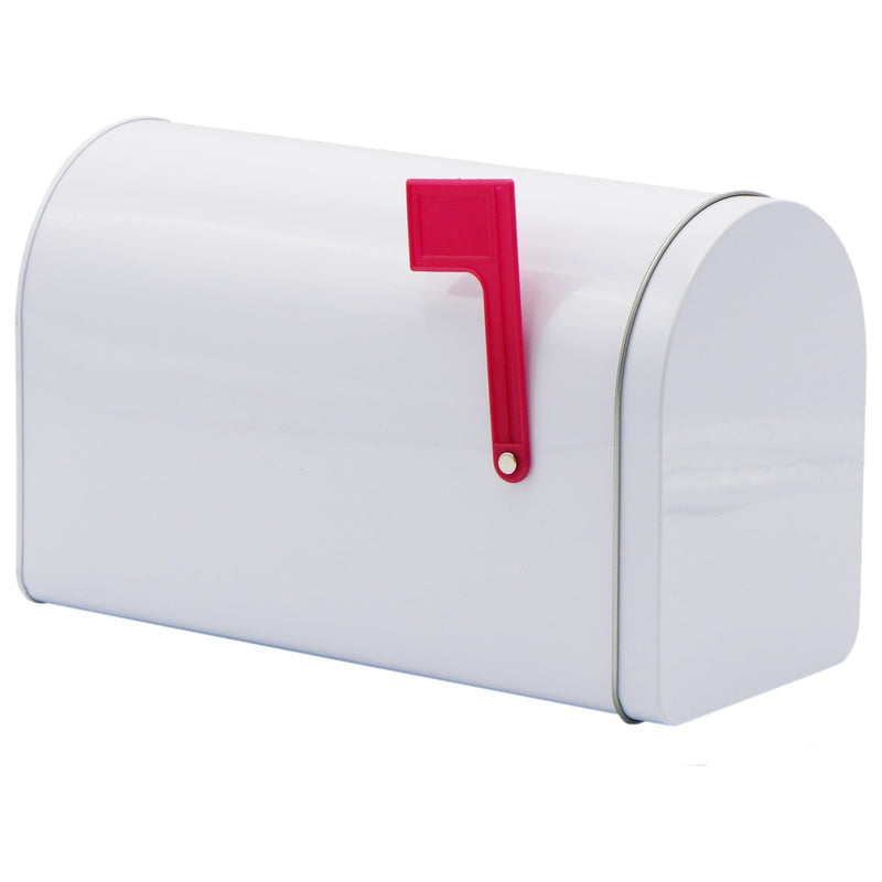 4E's Novelty 9" Tinplate Mailbox Toy for Kids – Sturdy Play Mailboxes for Kids, Valentines Day DIY Mail Box for Kids, Valentiens Mailboxes for Kids, Playhouse Mailbox for Outdoor Play Activities