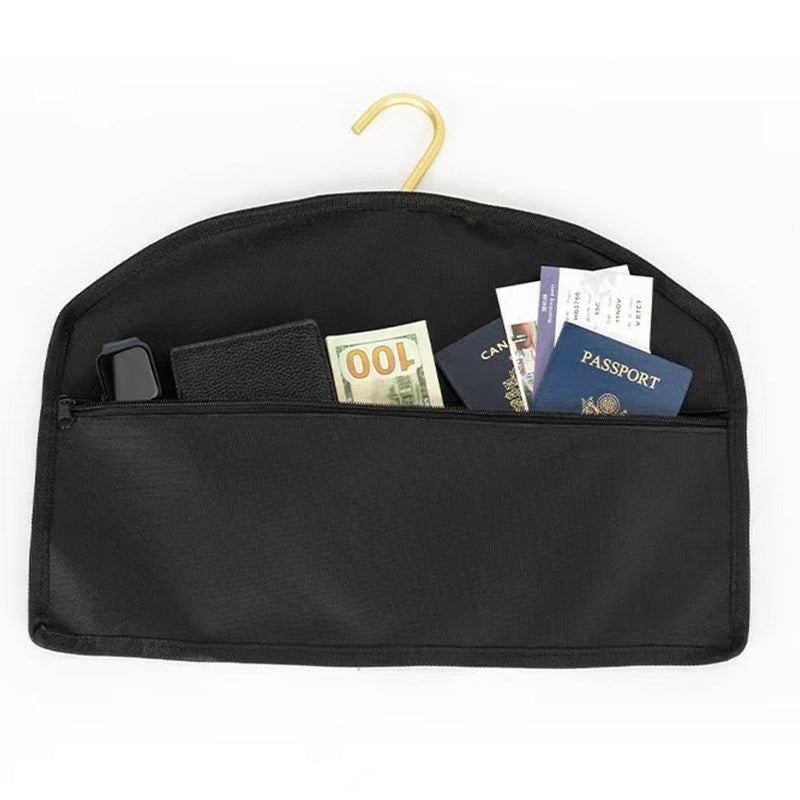 Secret Stash Coat Hanger Safe - Hanger Diversion Safe with Hidden Pocket for Cash Credit Cards & Valuables | Fits Hanging Clothes Secret Safe for Home and Travel Money Hide Bag Hiding Documents