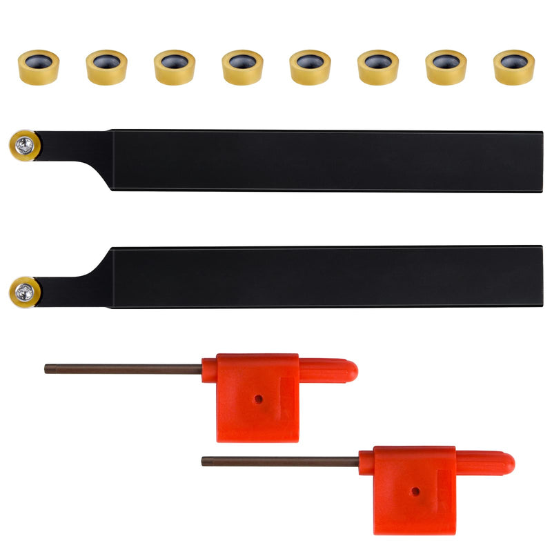 UpJiaFlarish 1/2“ Lathe Tool - Blade Holder Turning Boring Set - SRACR1212H06 & SRACL1212H06 + 10pcs RPMT060204 Carbide Inserts circular blade 6
