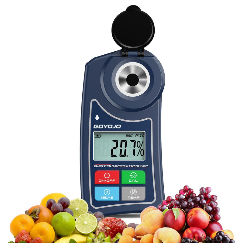 GOYOJO Digital Brix Refractometer Lab Brix Meter 0-55% Range, with Automatic Temperature Compensation (ATC), for Juices, Food, Drinks, and Coffee Liquid Sugar Content Test