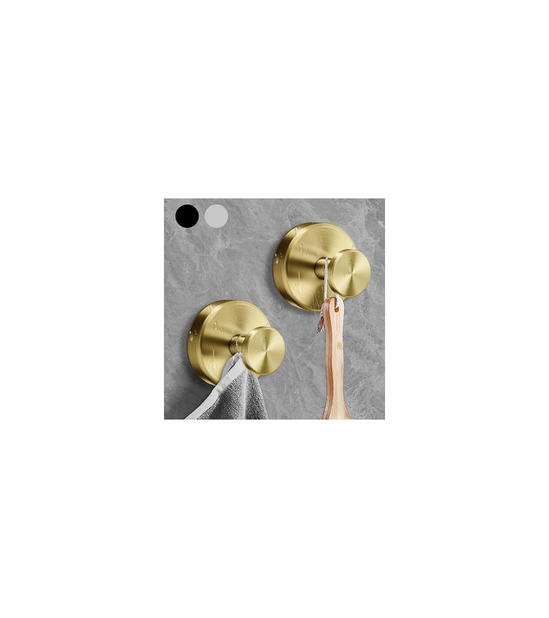2024 New Suction Cup Hooks for Shower,Luxe Hold No-Drill Stainless Waterproof Suction Cup Hooks for Hanging up to 15lbs,Shower Hooks for Inside Shower for Bathroom,Mounting on Glass Doors-Gold,2PCS 2PCS Gold