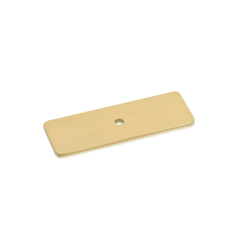 QOGRISUN 10-Pack Solid Brass Cabinet Knobs Back Plates, Rectangle Cabinet Pulls BackPlates,2.75-Inch Total Length, Cabinet Hardware, Brushed Brass Finish 2-3/4-Inch Length Rectangle