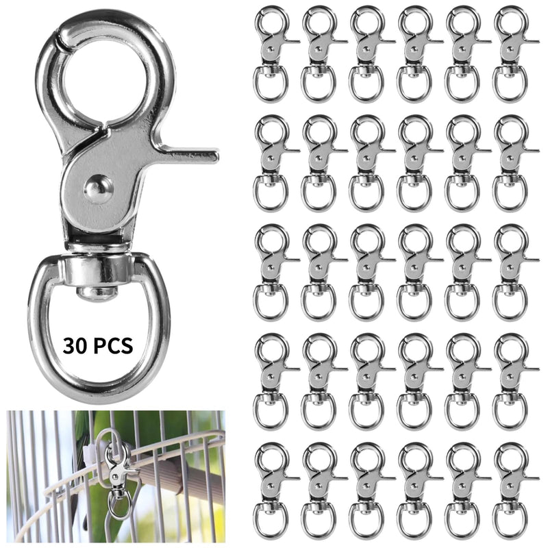 OMISTAR 30 PCS Trigger Snap Hooks, Heavy Duty Spring Buckle Metal Swivel Clips Snaps Hook for Pet Cages, Key Chains Swivel Clip Hooks Cage Lock