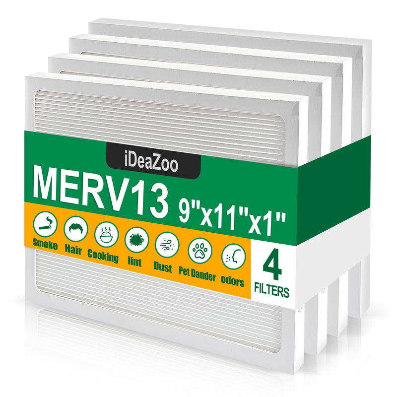 9 x 11 x 1 MERV 13 Replacement Dehumidifier Filter Compatible with Santa Fe Compact70, Ultra70, Element, Compact2, UA 65H dehumidifier Models, 4 Pack