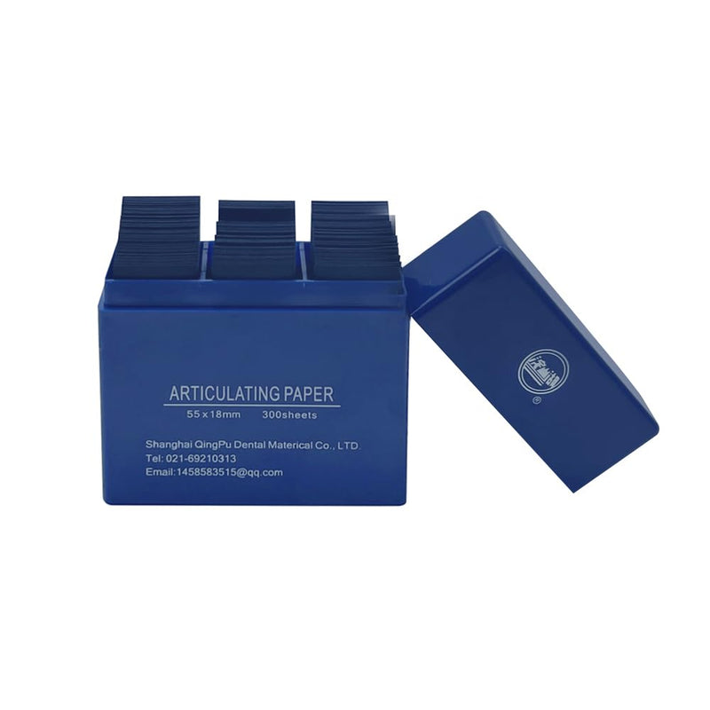 Dental Articulating Paper Strips, YOUYA DENTAL 300 SheetsThin Test Papers Articulating Paper & Film for Accurate Occlusal Bite Adjustment Testing, Dental Restoration Oral Care Supplies -55x18mm(Blue) Blue