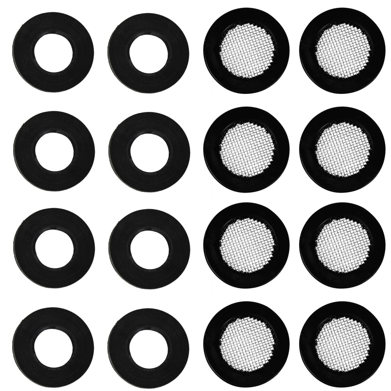 1Inch 8PCS Shower Filter Gaskets+8PCS Rubber Washers, Seal Faucet Washers, O Ring Hose Gasket Filter Net Shower Head Gasket Rubber Washer for Water Faucet Shower Garden Hose Connector 8 Filter Gasket + 8 Washer