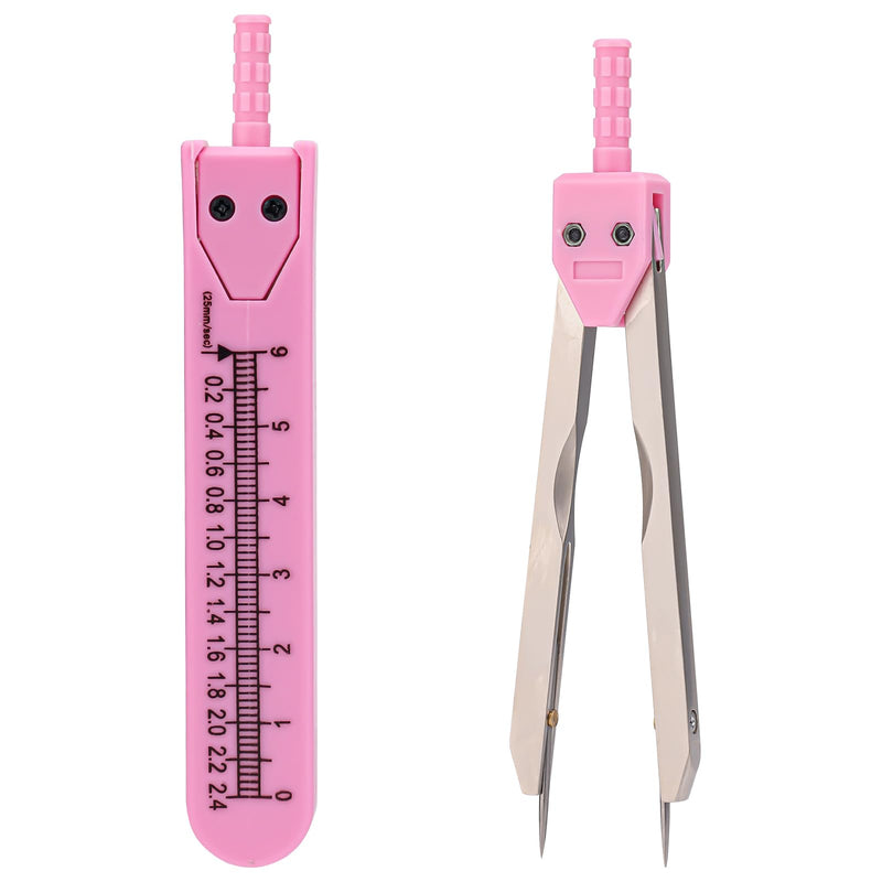 Calipers Measuring Tool for Nursing, Calipers Measuring Tool with Ruler Nurse or Doctor Electrocardiographs Measuring Tool Caliper Electrocardiogram Drafting Divider for Monitor (Pink)