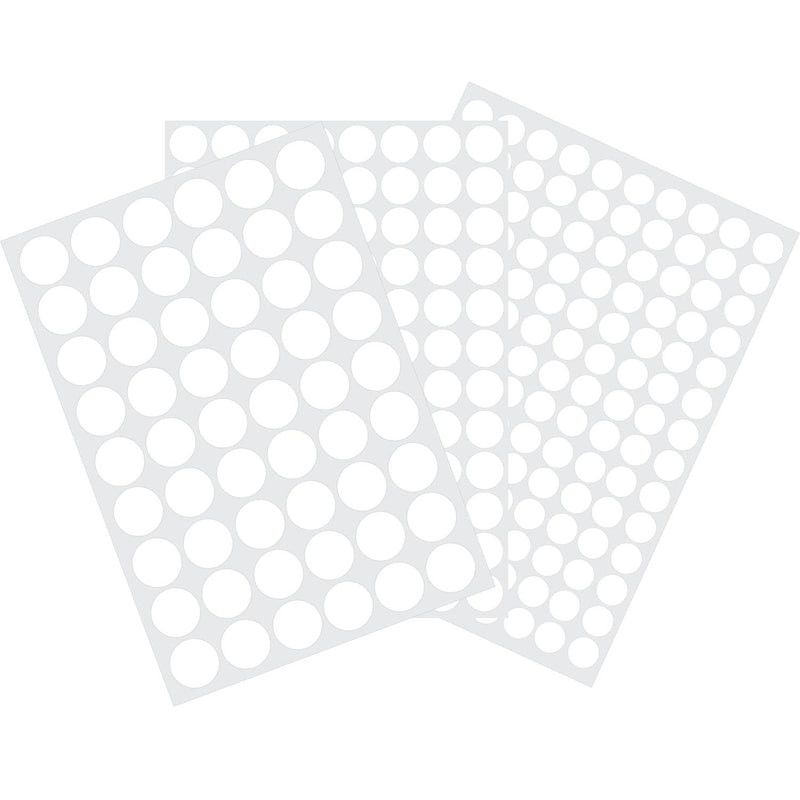 3 Sheets 290 Pcs Screw Hole Cover Stickers, 12 mm/15 mm/21 mm White Screw Covers Wood Stickers for Furniture, Self-Adhesive Screw Covers Caps (White)
