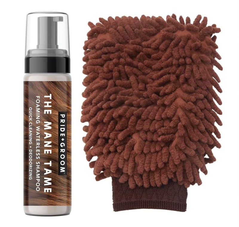 Pride and Groom THE MITT KIT: A Waterless Bath for Your Dog - Foaming Dry Shampoo and a Pet Sensitive Glove for a Rinse Free Cleanse and to Eliminate Odor - PawsPlanet Australia