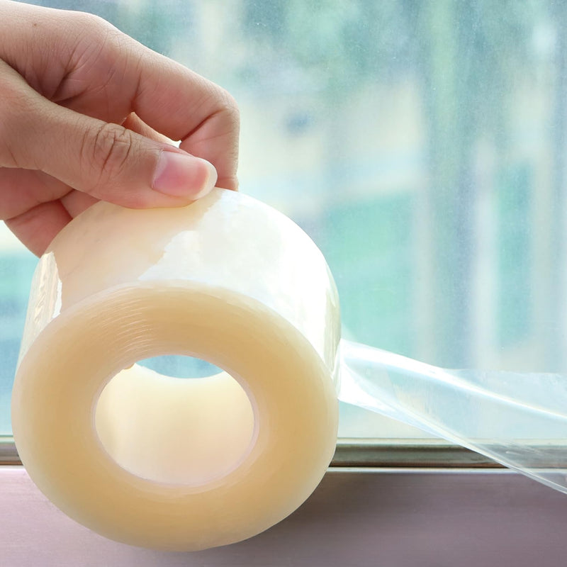 Transparent Window Seal Weather Sealing Tape 2 Inch x 35 Yards Weather Stripping Residue Free Clear Window Insulation Tape for Shower Glass Gaps and Doors Windproof Tape 2 IN - 35 Yards