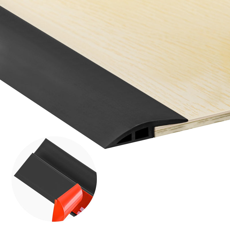 Carpet Floor Transition Strip, Self Adhesive Floor Edging Trim Strip, PVC Threshold Cover for Doorway, Floor Divider Strip Suitable for Threshold from 1/5" to 2/5" - Black 3.3Ft 1/5" to 2/5", 3.3Ft