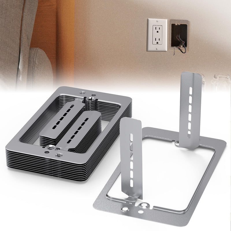 10 Pcs Low Voltage Mounting Bracket 1 Gang, Single Gang Drywall Brackets for Fixing Loose Outlets or Adding New Outlet, Wall Plate Repair Spacer Low voltage mounting brackets-10 Pcs