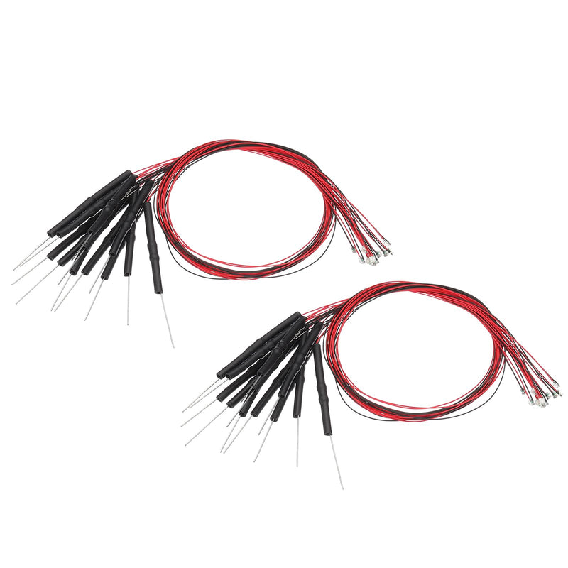PATIKIL 0805 Pre-Wired Micro LED, 24 Pcs 3-6V Pre-soldered Mini Light Emitting Diodes Surface Mount Device for Model Building, DIY, Science Projects, 9.8" Length, Colorful Slow Flash