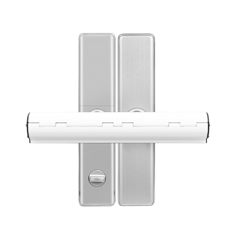 French Door Security Keyless French Patio Door Security Lock Aluminum Alloy Double Door Easy Install Double Door Handle Lock Only Works with 2 Horizontal Handles (NO Alarm) White