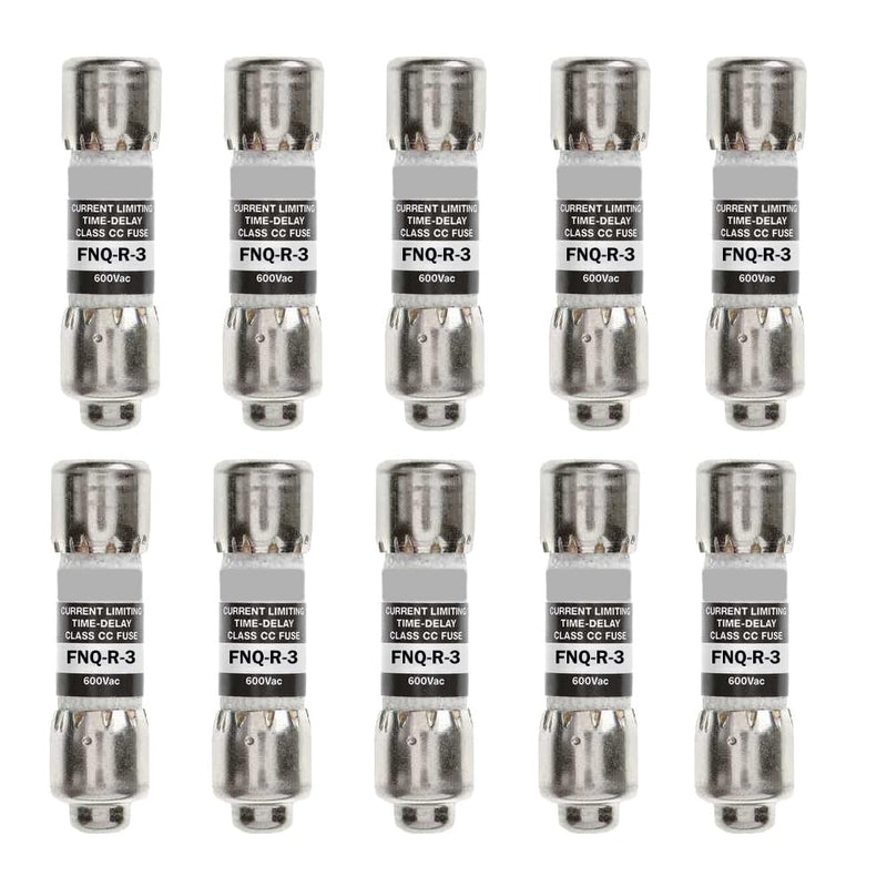 10-Pack New FNQ-R-3 FNQ-R-3A 600Vac Time Delay Fuse,FNQ-R-3 Class CC Time-Delay Fuse