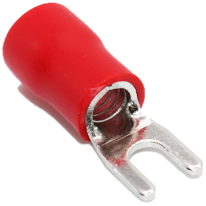 Insulated Fork Spade Connector #8 Bolt 8 AWG for Electrical Terminals - 25 Pack