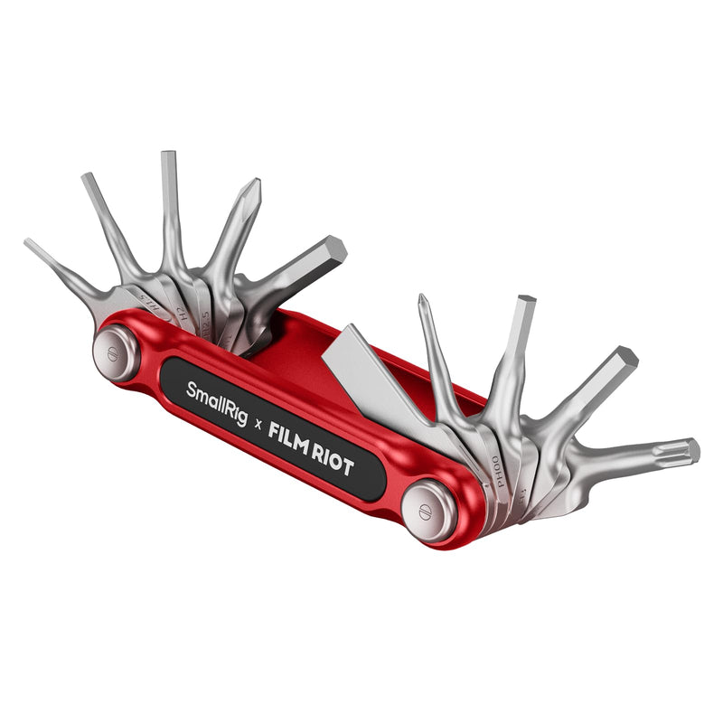 SmallRig x FILM RIOT 10-in-1 Folding Tool Set with Screwdrivers and Hex Key Wrenches, Multiple Angle Positioning, Portable and Compact Design (Red) - 4813 Red