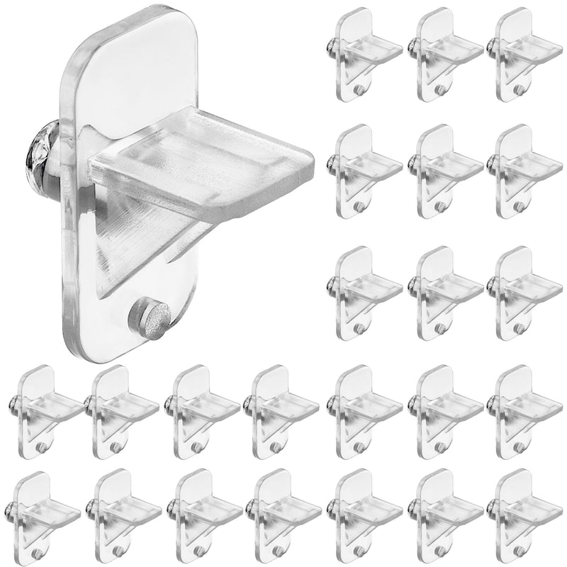 24 Pcs Shelf Holders Pegs-1/4 Inch Clear Plastic Cabinet Shelf Clips-Furniture Support Pin for Kitchen Cabinet Wood Shelving Shelf Bookcase Pegs Replacement 24 Pcs