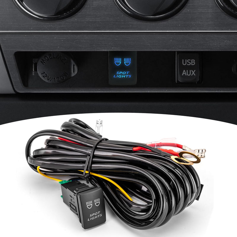 Wsays Spot Light Wiring Harness Push Button Switch Kit Compatible with Tacoma 4Runner Tundra Highlander Camry 2006-On