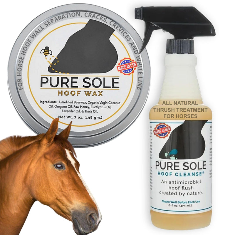 Thrush Treatment for Horses Hoof Wax (7 oz) Hoof Cleanse (16 oz Spray Bottle) Bundle - PawsPlanet Australia