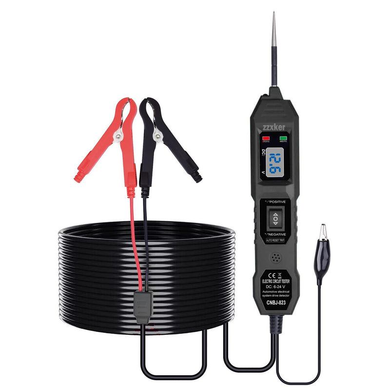 Power Circuit Probe Tester,6-24V DC Test Light,Circuit Tester Automotive,Automotive Short Circuit Breake Finder,Electrical Voltage Tester for Continuity Test/Voltage Test/Test Light (Black) Black